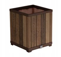 Gėlių vazonas Keter Deco Square Tall, plastikinis, 45.5 cm x 45.5 cm, riešuto sp.