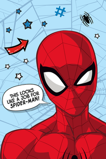 Pledi Spider-Man Star, sarkana krās./gaiši zila krās., 100 cm x 150 cm