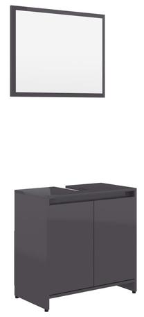 Vonios kambario baldų komplektas VLX 802659, pilka sp., 33 cm x 60 cm x 58 cm