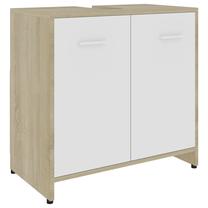 Vonios spintelė po praustuvu VLX 802575, ąžuolo sp./balta sp., 33 cm x 60 cm x 61 cm