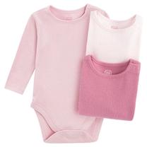 Pikkade varrukatega beebi body, klassikaline, imikutele Cool Club CCG2801287-00, roosa v., 62 cm, 3 tk