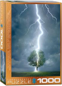Dėlionė Eurographics Lighting Striking Tree 6000-4570, 48.9 cm x 67.6 cm, 1000 vnt., mėlyna sp./žalia sp.