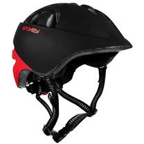 Dviratininkų šalmas vaikams Spokey Cherub, juoda sp./raudona sp., 52-56 cm