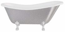 Vanna, brīvi novietots Besco Otylia Glam, 160 cm x 77 cm x 68.5 cm, ovāla, sudraba krās./hroma krās.