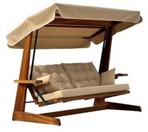 Lauko sūpynės Kalune Design Sia 2400, rusva sp., 175 cm x 236 cm x 190 cm