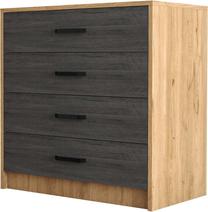 Komoda Kalune Design Grande 3608, ąžuolo sp./tamsiai ruda sp., 81.8 cm x 80 cm x 45 cm
