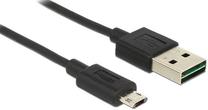 Laidas Delock USB 2.0 A male, Micro USB 2.0 B male, 0.5 m, juoda sp.
