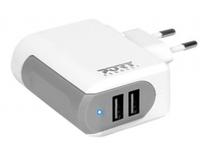 Telefono įkroviklis Port Designs Wall Charger, USB, balta sp., 17 W