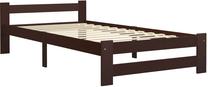 Lova viengulė VLX Solid Pine Wood 322012, 90 x 200 cm, ruda sp., be čiužinio, su grotelėmis