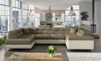 Kampinė sofa Letto Berlin 03, Soft 33, šviesiai ruda sp., kairinė, 202 x 340 cm x 90 cm