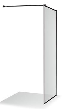 Dušas siena Brasta Glass Dija Nero Frame, melna krās./caurspīdīgs