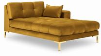 Sofa Micadoni Home Mamaia Velvet Chaise Longue Right, aukso sp./geltona sp., dešininė, 185 x 102 cm x 75 cm