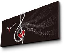 Laikrodis - paveikslas Wallity Canvas 3070CS-16, balta sp./juoda sp./raudona sp., 70 cm x 30 cm