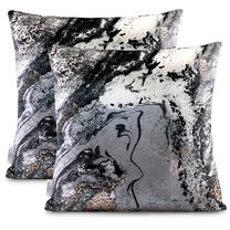 Pagalvės užvalkalas AmeliaHome Nancy, aukso/balta/juoda, 45 cm x 45 cm