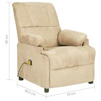 Fotelis VLX Massage Reclining 324057, 90.5 cm x 70 cm x 98 cm, kreminė sp. Prekė su pažeista pakuote.