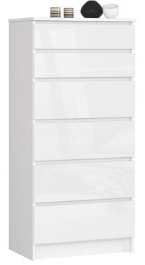 Komoda Akord K60, balta sp., 130 cm x 40 cm x 60 cm