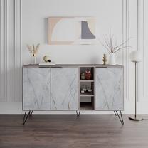 Kumode Kalune Design Clara 855DTE4227, pelēka krās./tumši brūna krās., 83 cm x 142 cm x 35.6 cm