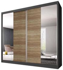 Spinta Idzczak Meble Multi 36 203, ąžuolo sp./pilka sp., 203 cm x 61 cm x 218 cm, su veidrodžiu