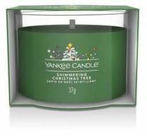 Žvakė, aromatinė Yankee Candle Mini Shimmering Christmer Tree, 7 - 10 h, 37 g, žalia sp.