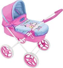Lėlių vežimėlis Globix Peppa Pig 9970, mėlyna sp./rožinė sp.