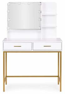 Kosmetinis staliukas ModernHome FH-DT200067-B-1, ruda sp./balta sp., 157.5 cm x 45 cm x 90 cm