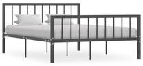 Lova dvigulė VLX Metal 284577, 140 x 200 cm, pilka sp., be čiužinio, su grotelėmis