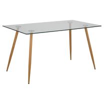 Stalas Wilma 16470, ąžuolo sp./skaidri sp., 140 cm x 80 cm x 75 cm
