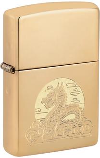 Žiebtuvėlis Zippo 47147 Moon Dragon Design, aukso sp.