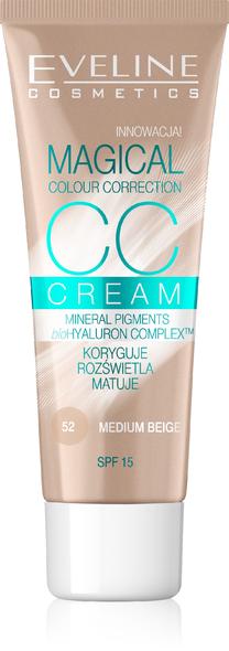CC krēms Eveline Magical, SPF 15, gaiši brūna krās., 52 medium beige, 30 ml