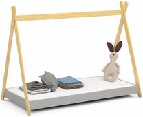 Vaikiška lova viengulė Akord Furniture Factory Gem, ruda/balta/pilka, 80 x 180 cm, be patalynės dėžės, su čiužiniu