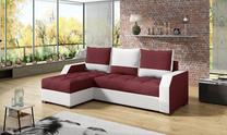 Kampinė sofa Aris Malmo New 63, Soft 17, balta sp./raudona sp., 150 x 250 cm x 90 cm