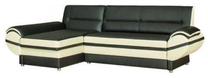 Kampinė sofa Bodzio Livonia, balta sp./juoda sp., 248 x 155 cm x 89 cm