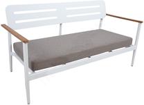 Lauko kėdė Home4you Firenze 77694, balta sp./pilka sp., 150 cm x 75 cm x 80.5 cm