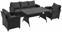 Lauko baldų komplektas Patio Micheline, juoda sp./pilka sp., 5 vietų