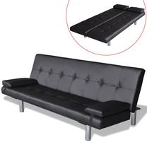 Sofa-lova VLX Artificial Leather 241722, juoda sp., 168 x 77 cm x 66 cm