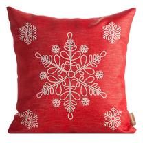 Kalėdinis dekoratyvinės pagalvėlės užvalkalas, sidabro/raudona, 45 cm x 45 cm