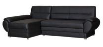 Kampinė sofa Bodzio Livonia 3, juoda sp., 248 x 155 cm x 89 cm