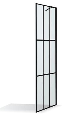 Dušas siena Brasta Glass Ema Nero Cube, melna krās./caurspīdīgs