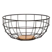 Serviravimo krepšelis 4Living Grid, metalas/bambukas, 24 cm x 24 cm, ruda sp./juoda sp.