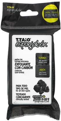 Dušas sūklis Esponjabón Charcoal Soap Sponge 2724-06724, melna krās.