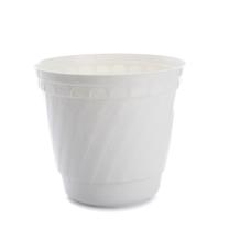 Gėlių vazonas Uniplastex Barok UDB22, plastikinis, Ø 22 cm, balta sp.