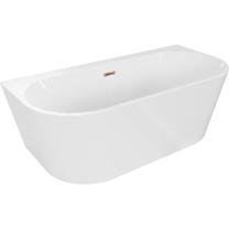 Vonia su sienele, laisvai pastatoma Mexen Oval Plus, 170 cm x 80 cm x 58 cm, ovalas, balta sp./rausvojo aukso sp.
