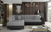Kampinė sofa Pieretta Sawana 21, Soft 11, juoda sp./pilka sp., kairinė, 205 x 260 cm x 80 cm