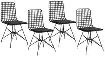 Kėdžių rinkinys Kalune Design Tel, matinė, juoda sp., 41 cm x 41 cm x 83 cm, 4 vnt.