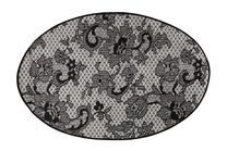 Vonios grindų kilimėlis Foutastic Lace 359CHL4356, juoda sp., 120 cm x 80 cm