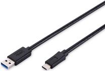 Vads Assmann AK-300136-010-S USB 2.0 male, USB 2.0 A female, 1 m, melna krās.