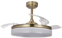 Laeventilaator koos lambiga CristalRecord Aneto CCT, 72 W, 1 tk, messing v./läbipaistev v.