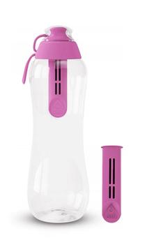 Ūdens pudele Dafi Filter, caurspīdīga krās./rozā krās., plastmasa, 0.5 l