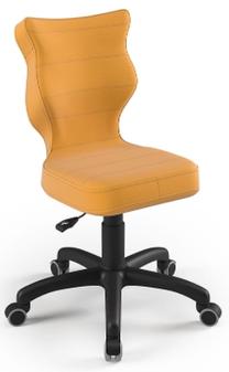 Laste töötool Petit VT35, 35 x 37 x 77 - 83 cm, must v./kollane v.