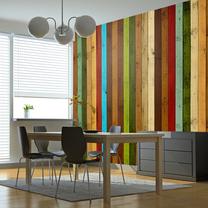 Fototapete Artgeist Wooden Rainbow XLFTNT1584SAM, 193 cm x 245 cm